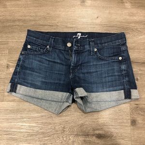 7 FAMKD shorts dark wash NWOT